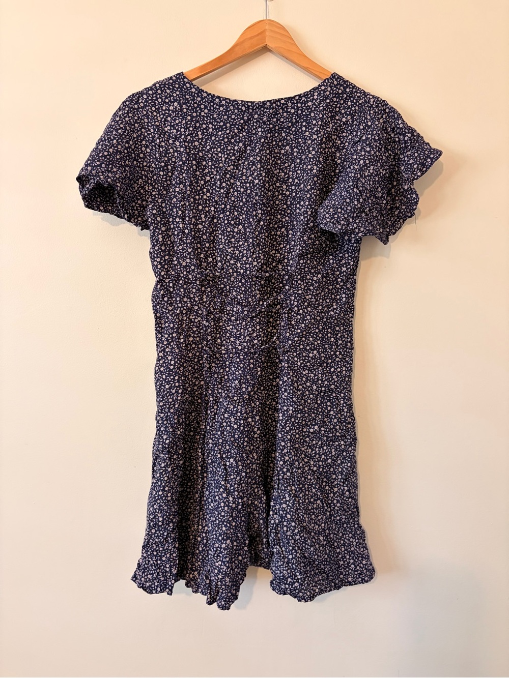 90s Rampage Navy Floral Button-Front Romper - Picture 2 of 5